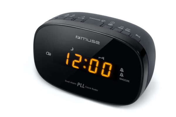 RADIO RELOJ MUSE CON DOBLE ALARMA - DIMMER - SLEEP