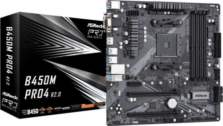 Placa base asrock am4 b450m pro4 r2.0 atx - 4xddr4 - 1xhdmi - 2xusb 2.0 - 4x usb 3.2 - 90 - mxbeg0 - a0uayz
