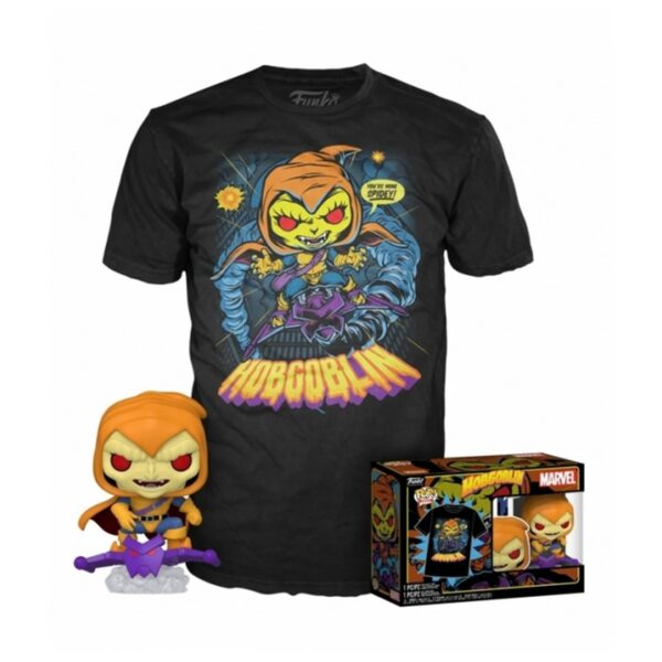 Funko pop marvel spiderman hobgoblin + camiseta exclusiva talla l