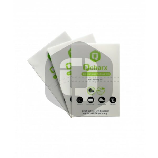 Laminas de proteccion frontales qcharx hidrogel antibacterias qx1 lite 50 unidades