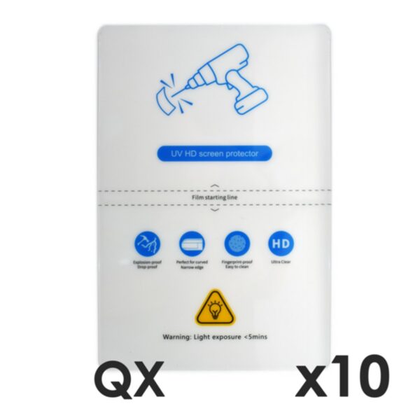 Laminas de fijacion qcharx altas prestaciones hidrogel hd qx hibrida mediante ultravioleta pack 10 ud para qx1