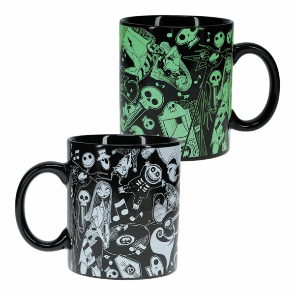 Taza xl paladone pesadilla antes de navidad brillo en la oscuridad