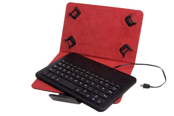 Funda para tablet hasta 8 pulgadas teclado con cable