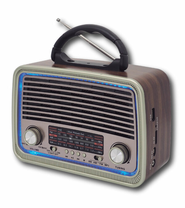 RADIO SAMI AC/DC 3 BANDAS VINTAGE BT/USB/MICROSD/AUX /RECARGABLE