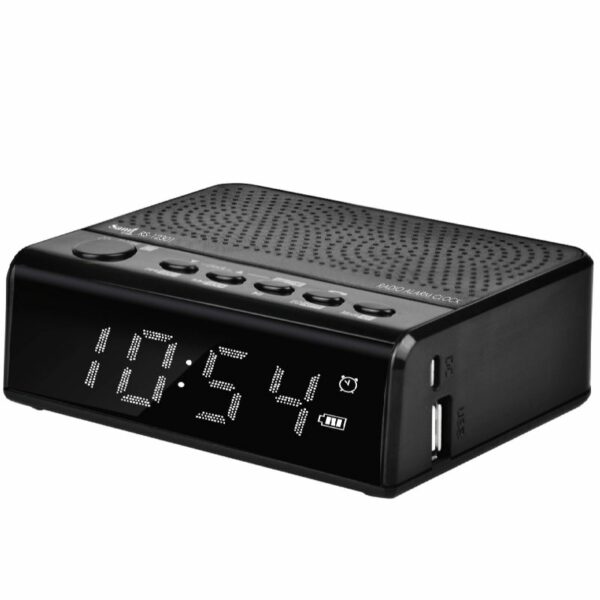 RADIO RELOJ SAMI DESP.BAT.RECARG.USB/MI NEGRO/BLANCO