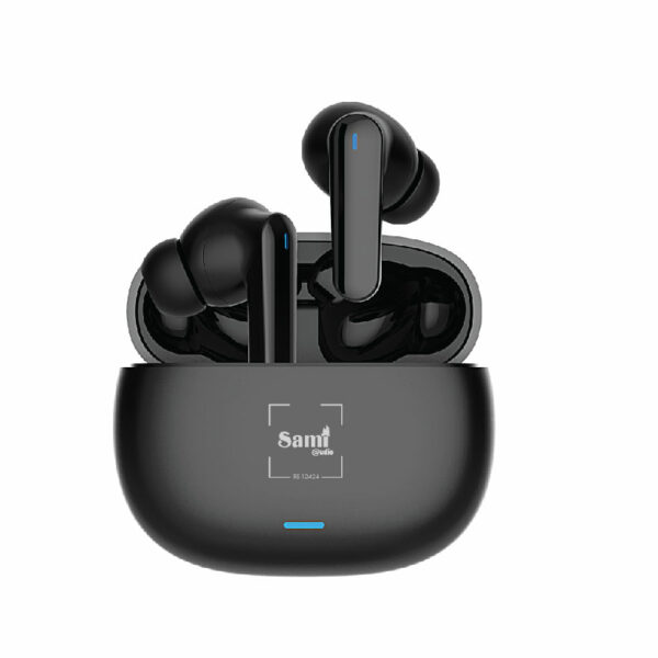 AURICULAR SAMI SONORA SILICONA TWS 30mAh C/CARG. NEGRO