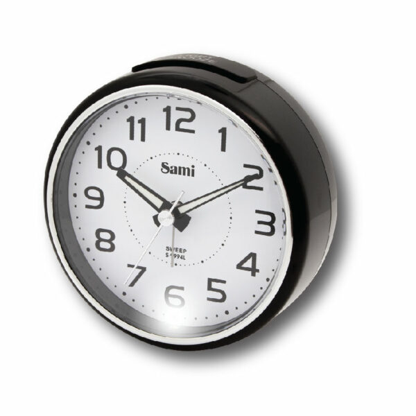 DESPERTADOR SAMI RED.MED.ESF.BCA.NUMEROS LUZ SUPERIOR NEGRO