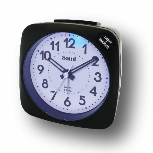 DESPERTADOR SAMI MED.NUMEROS GRU. LUZ LED AZUL NEGRO