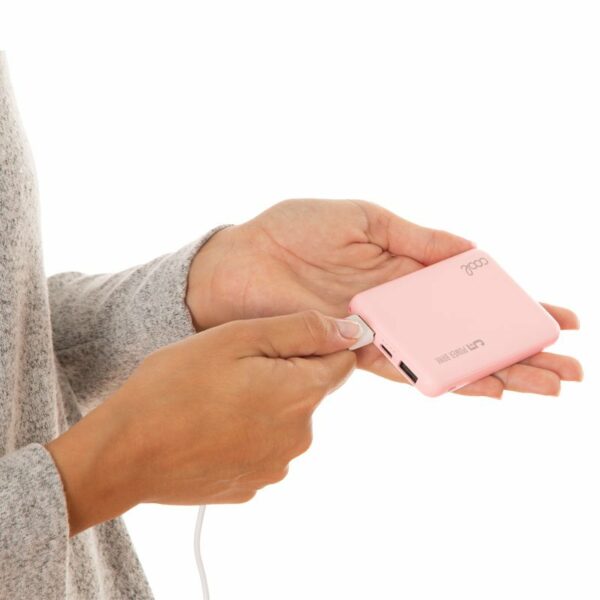 Bateria Externa Power Bank 5000 mAh COOL Leather Rosa - Image 4