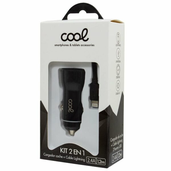 Cargador Coche iPhone / iPad Conexión Lightning (2 x USB) COOL - Image 3