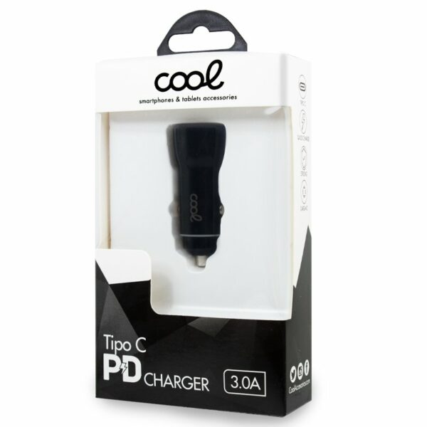 Cargador Coche Universal Entrada Tipo C (PD) COOL (18W) Negro - Image 3