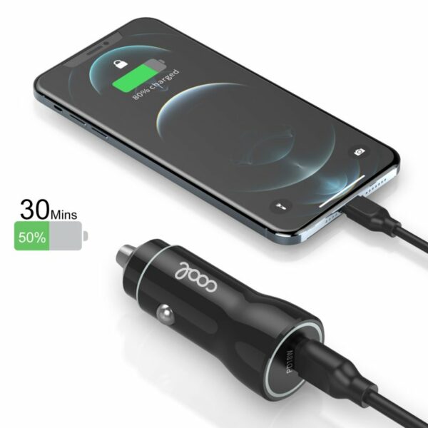 Cargador Coche Universal Entrada Tipo C (PD) COOL (18W) Negro - Image 5