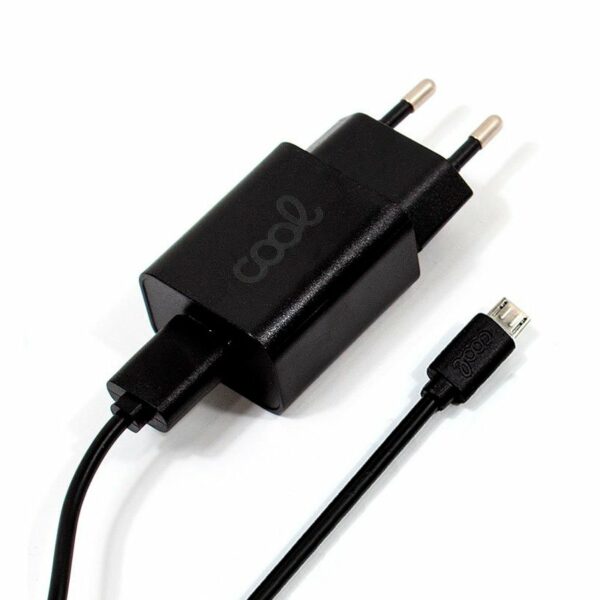 Cargador Red Conector Micro-usb COOL Universal 2.1Amp Kit 2 en 1 Negro