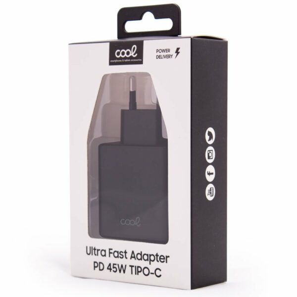 Cargador Red Universal Ultra Fast (PD) Tipo-C COOL (45W) Negro - Image 3