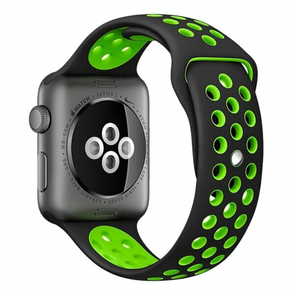Correa COOL para Apple Watch Series 1 / 2 / 3 / 4 / 5 / 6 / 7 / 8 / SE (42 / 44 / 45 mm) Sport Negro - Image 4