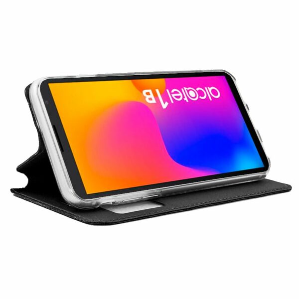 Funda COOL Flip Cover para Alcatel 1B (2022) Liso Negro - Image 2