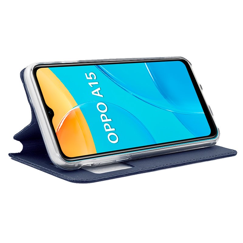 Funda COOL Flip Cover para Oppo A15 / A15s Liso Azul - Image 2
