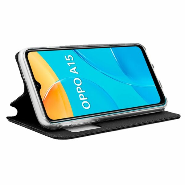 Funda COOL Flip Cover para Oppo A15 / A15s Liso Negro - Image 2