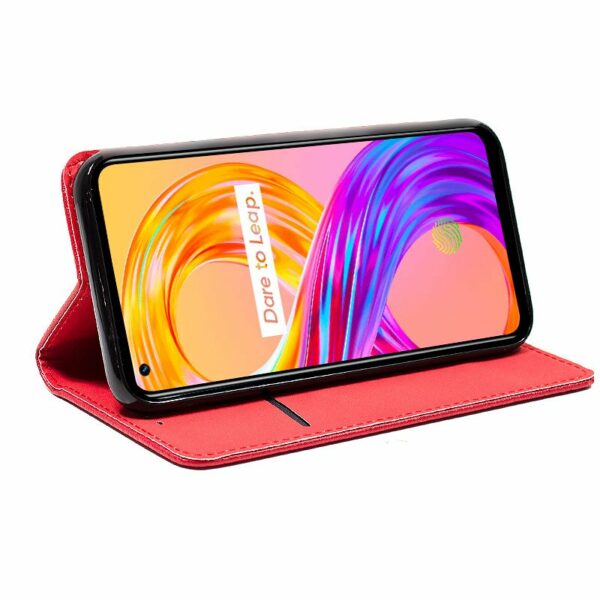 Funda COOL Flip Cover para Realme 8 / 8 Pro Liso Rojo - Image 2