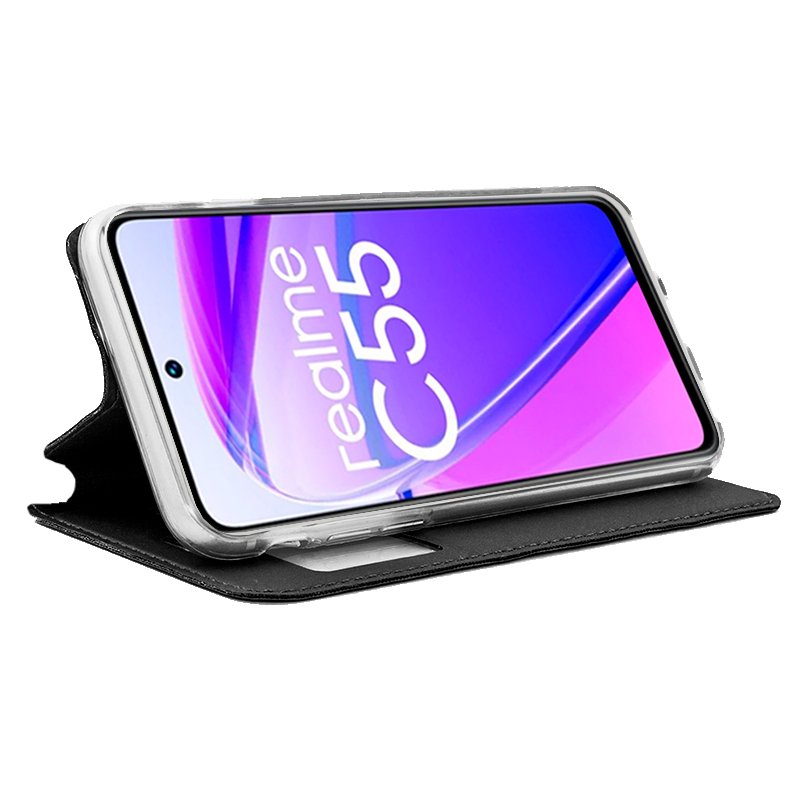 Funda COOL Flip Cover para Realme C55 Liso Negro - Image 2