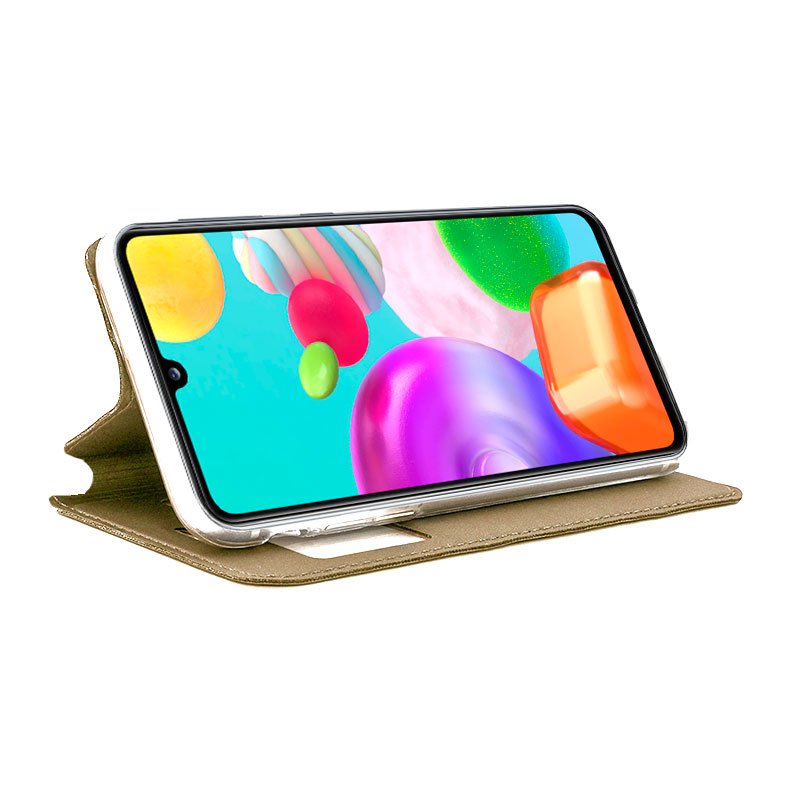 Funda COOL Flip Cover para Samsung A415 Galaxy A41 Liso Dorado - Image 2