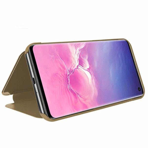 Funda COOL Flip Cover para Samsung G973 Galaxy S10 Clear View Dorado - Image 2