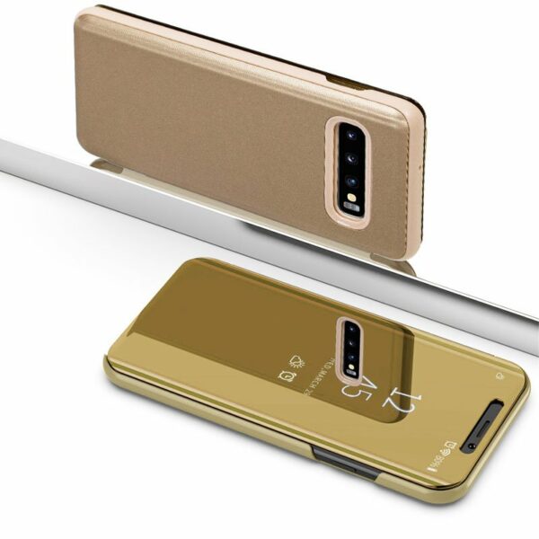 Funda COOL Flip Cover para Samsung G973 Galaxy S10 Clear View Dorado - Image 3