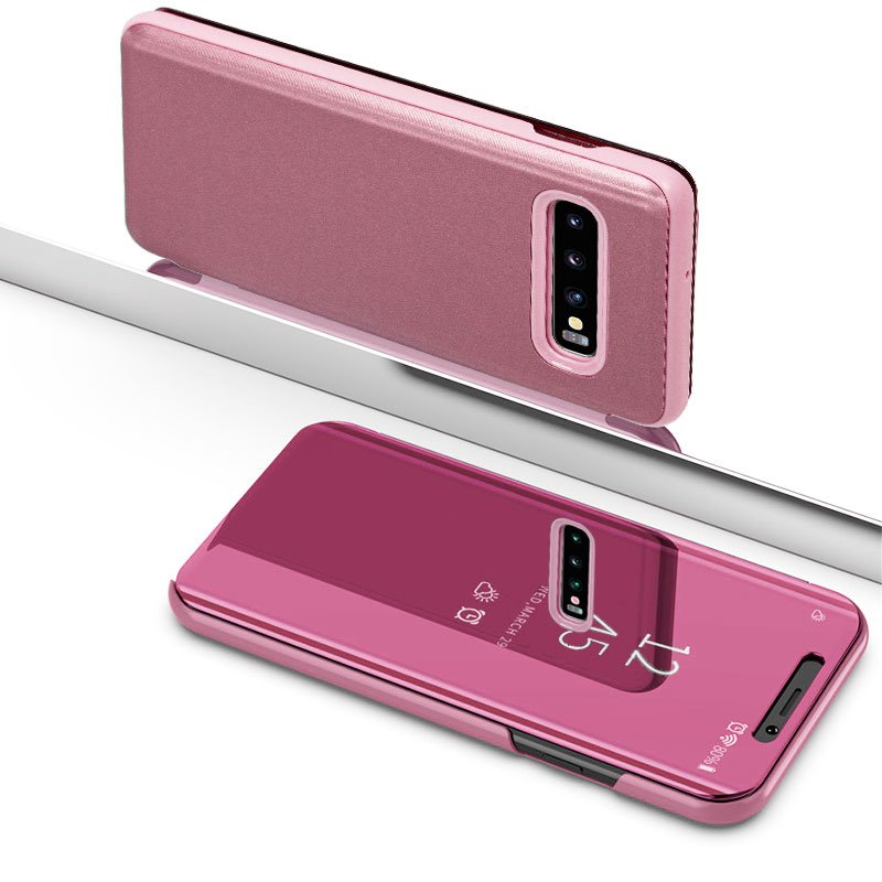 Funda COOL Flip Cover para Samsung G973 Galaxy S10 Clear View Rosa - Image 3