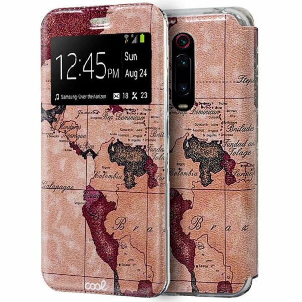 Funda COOL Flip Cover para Xiaomi Mi 9T / Mi 9T Pro Dibujos Mapa