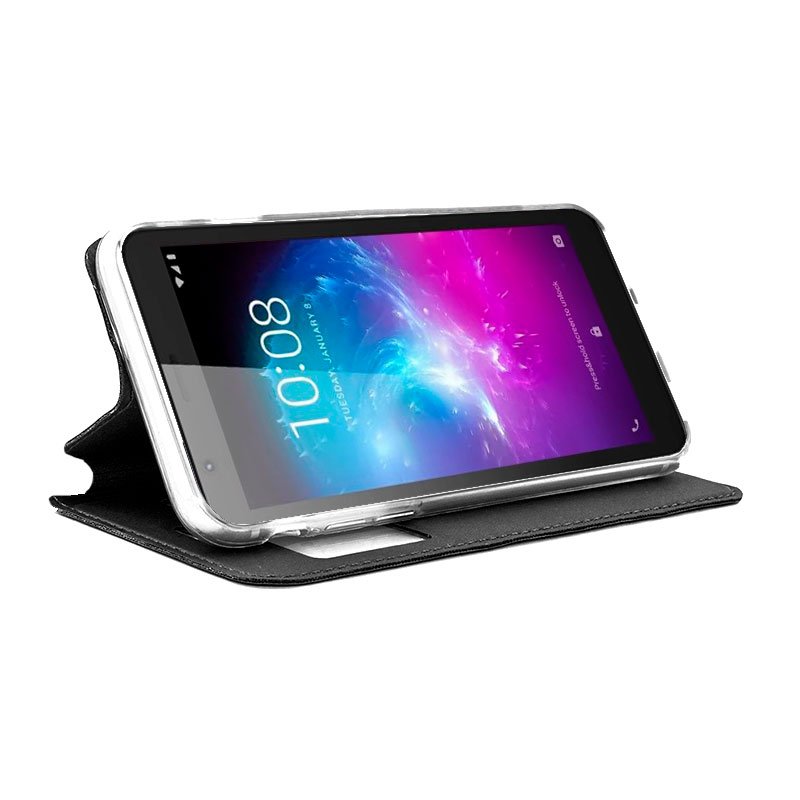 Funda COOL Flip Cover para ZTE Blade A31 Lite / A3 (2019) Liso Negro - Image 2