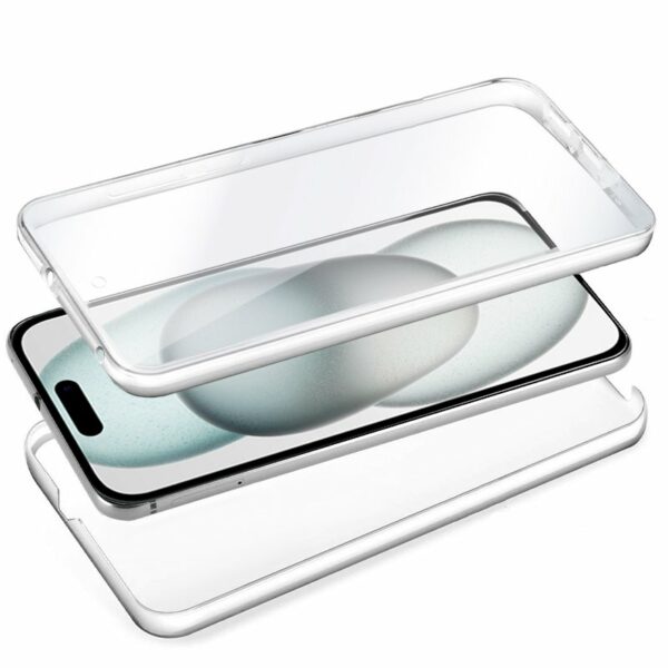 Funda COOL Silicona 3D para iPhone 15 (Transparente Frontal + Trasera) - Image 2