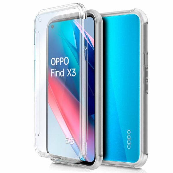 Funda COOL Silicona 3D para Oppo Find X3 Lite (Transparente Frontal + Trasera)