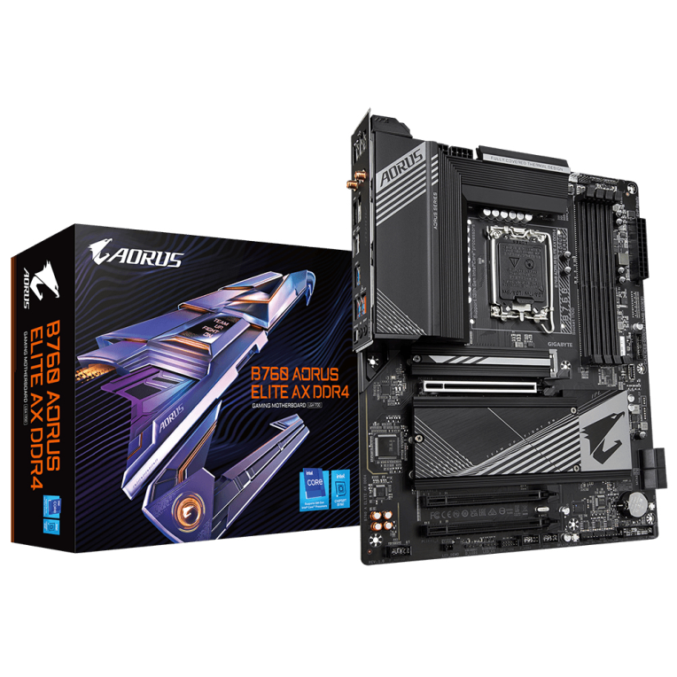 Placa base gigabyte b760 aorus elite ax 1700 m - atx - 4x ddr4 - 4x sata3 - 5x usb 3.2 - 1x usb tipo c - 4x usb 2.0