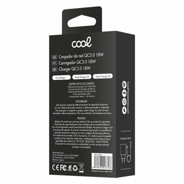 Cargador Red Conector Tipo-C Universal 3Amp (Carga Rápida) COOL Kit 2 en 1 Negro - Image 6
