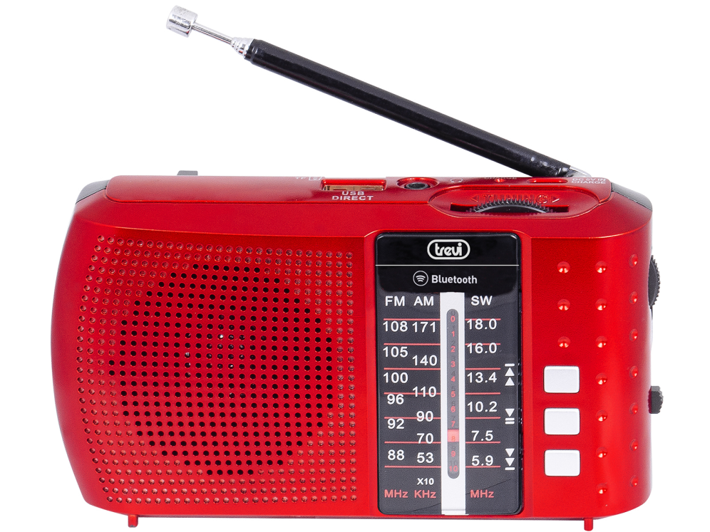 RADIO PORTÁTIL MULTIBANDA BLUETOOTH USB MICRO SD TREVI RA 7F20 BT ROJO