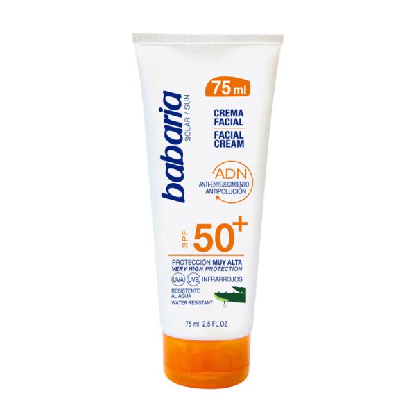 Babaria Crema Facial Spf50 Aloe Vera Resistente Al Agua 75ml