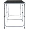 Mesa de campismo dobrável 180x60 cm alumínio cinzento - Image 4