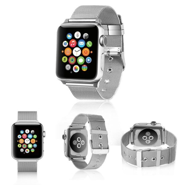 Correa COOL para Apple Watch Series 1 / 2 / 3 / 4 / 5 / 6 / 7 / 8 / SE (38 / 40 / 41 mm) Metal Plata - Image 3