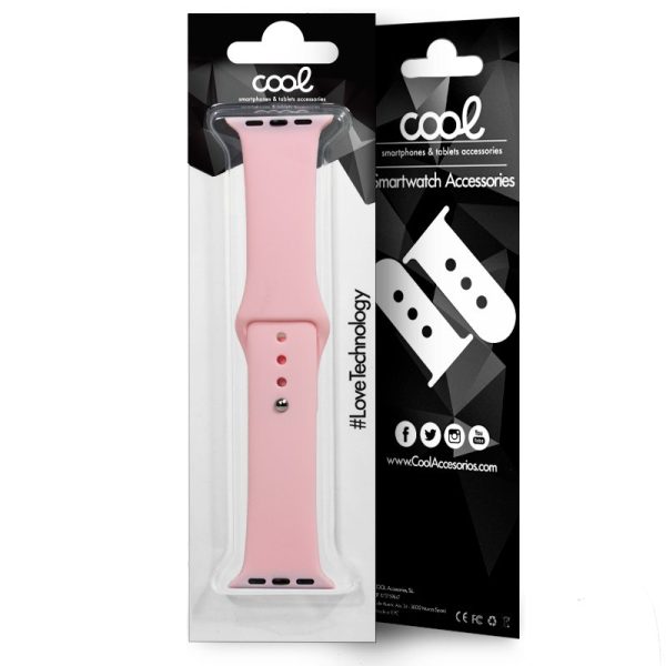 Correa COOL para Apple Watch Series 1 / 2 / 3 / 4 / 5 / 6 / 7 / 8 / SE (42 / 44 / 45 mm) Goma Rosa - Image 2