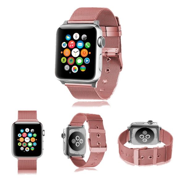 Correa COOL para Apple Watch Series 1 / 2 / 3 / 4 / 5 / 6 / 7 / 8 / SE (42 / 44 / 45 mm) Metal Rosa - Image 3