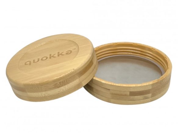 RECIPIENTE DE COMIDA QUOKKA CRISTAL 500ML CON FUNDA DELI WOOD GRAIN - Image 2