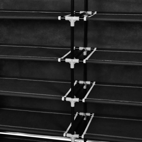 Armário p/ sapatos com cobertura 115x28x110cm tecido preto - Image 6