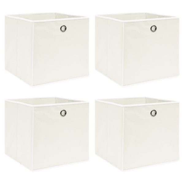Caixas de arrumação 4 pcs 32x32x32 cm tecido branco
