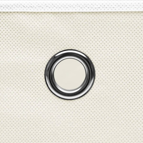 Caixas de arrumação 4 pcs 32x32x32 cm tecido branco - Image 4