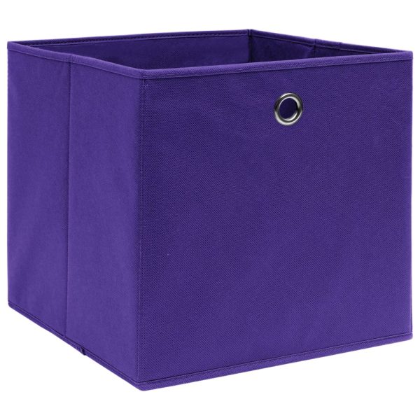 Caixas de arrumação 10 pcs 32x32x32 cm tecido roxo - Image 2