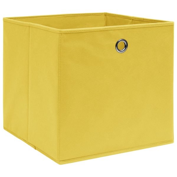 Caixas de arrumação 10 pcs 32x32x32 cm tecido amarelo - Image 2