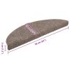 Tapetes escada autoadesivos 5 pcs 56x17x3 cm agulhado creme - Image 7