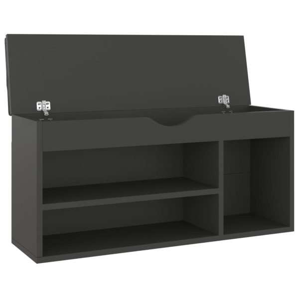 Banco sapateira c/ almofadão contraplacado 104x30x49 cm cinza - Image 3
