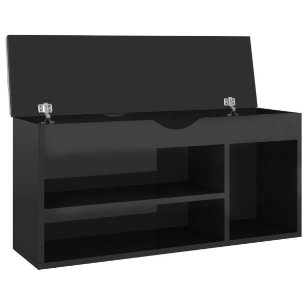 Banco sapateira + almofadão contr. 104x30x49cm preto brilhante - Image 3