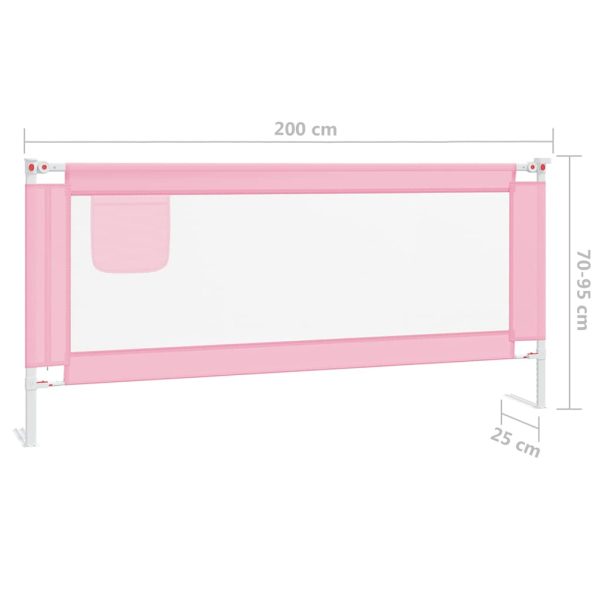 Barra de segurança p/ cama infantil tecido 200x25 cm rosa - Image 7